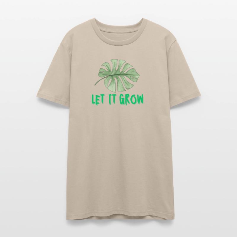 Tropical Monstera Leaf with Let It Grow Text