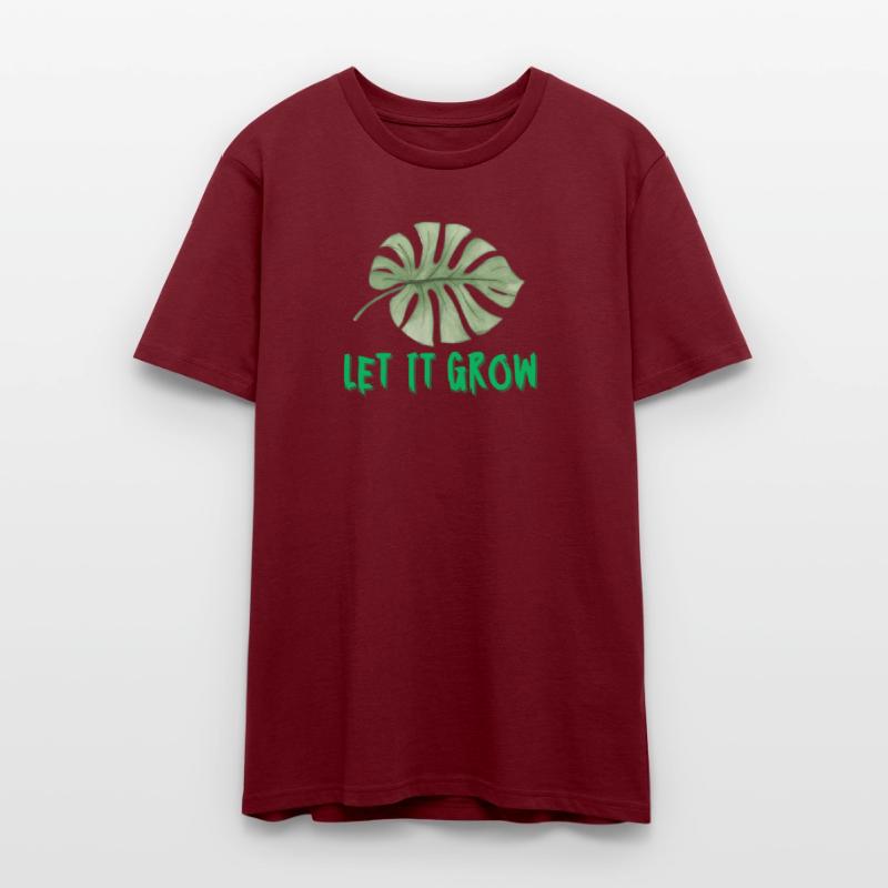 Tropical Monstera Leaf with Let It Grow Text