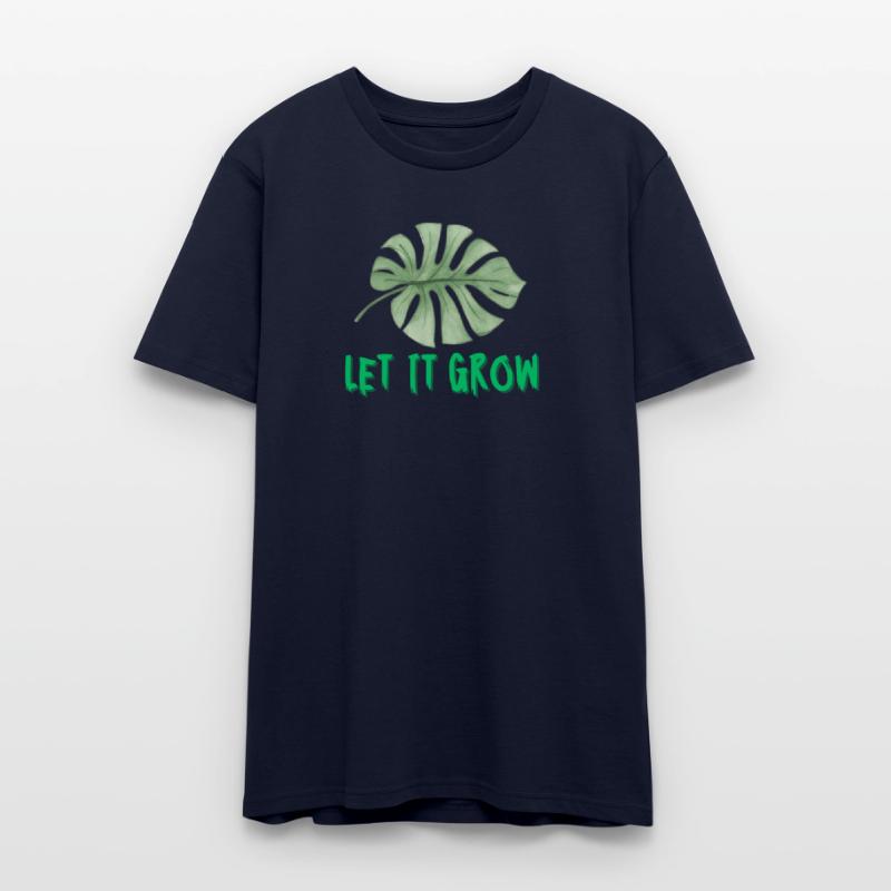 Tropical Monstera Leaf with Let It Grow Text