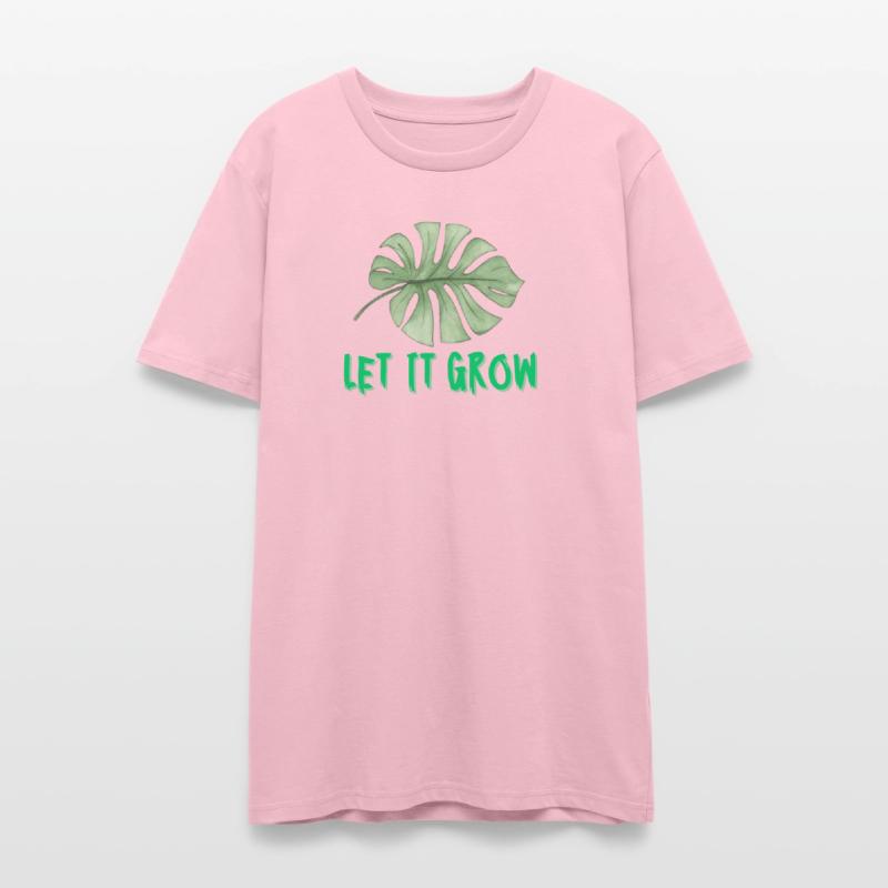 Tropical Monstera Leaf with Let It Grow Text