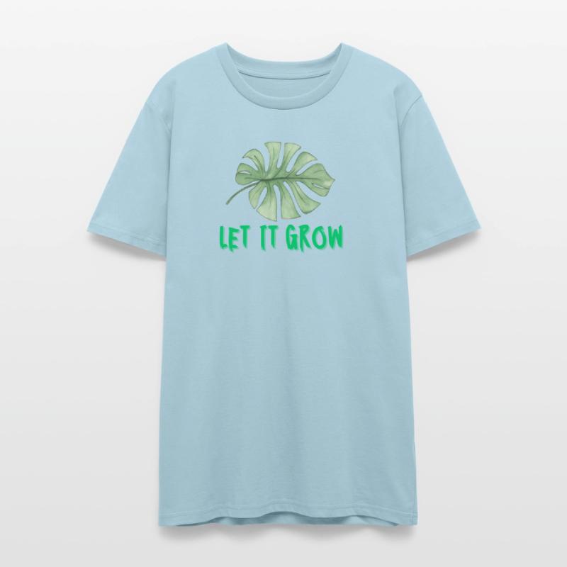 Tropical Monstera Leaf with Let It Grow Text