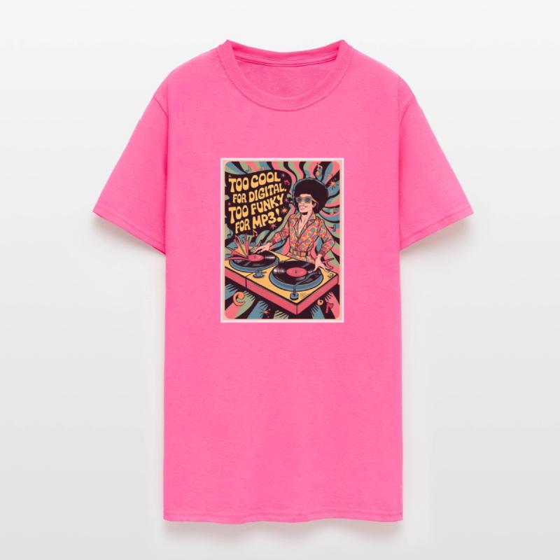 turntable with a retro dj illustration