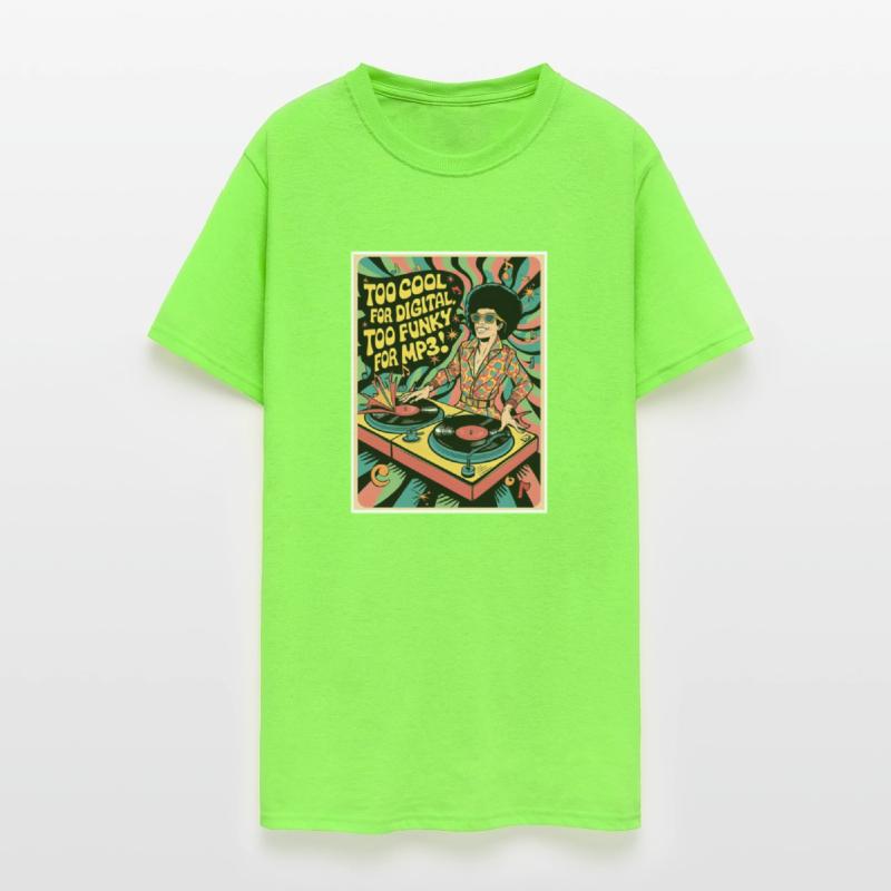 turntable with a retro dj illustration