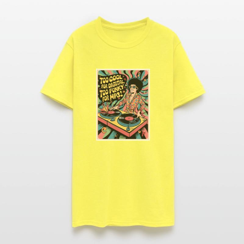 turntable with a retro dj illustration