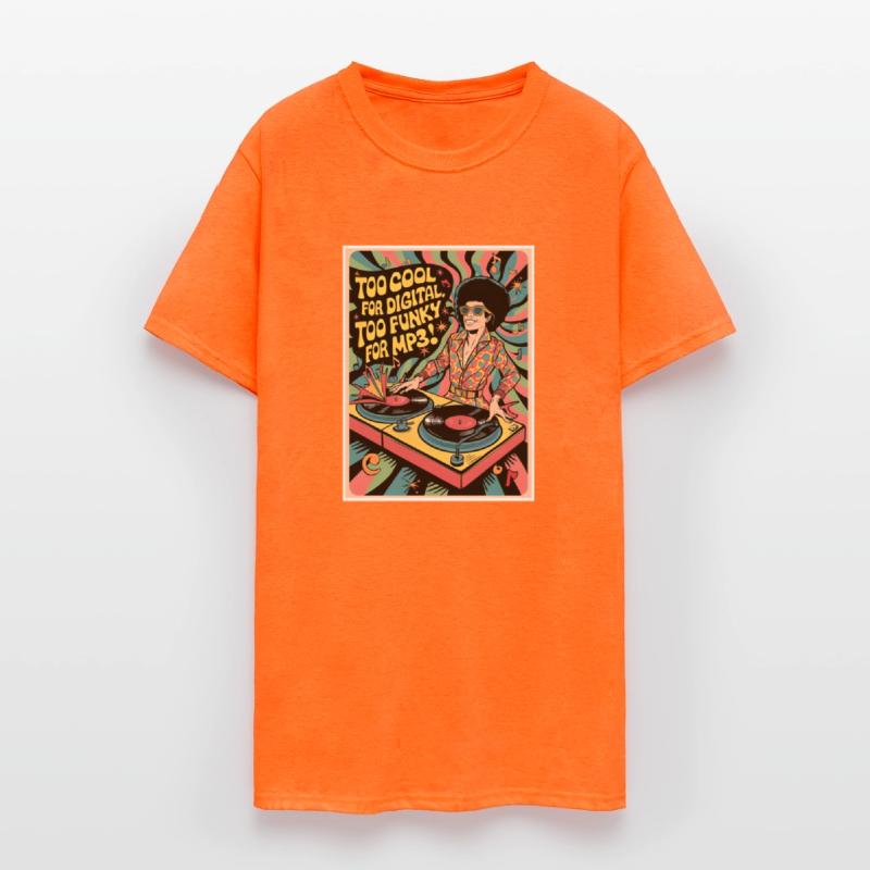 turntable with a retro dj illustration