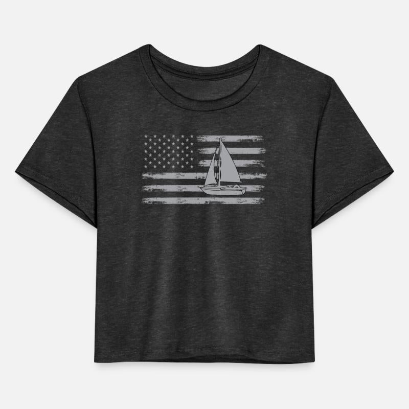 USA Flag Sailboat Sailor