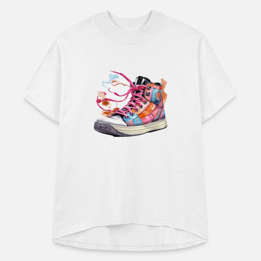 Vibrant High Top Sneaker With Watercolor