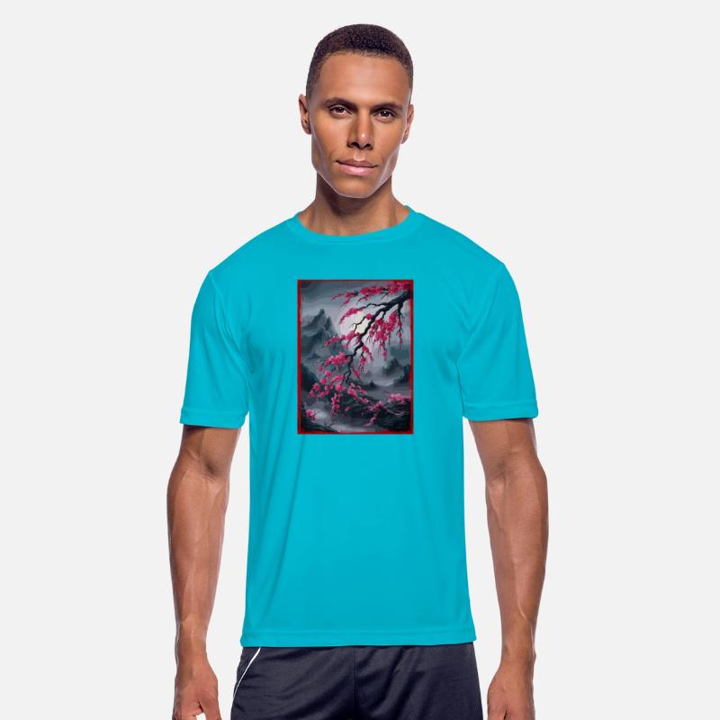 Vintage Cherry Blossom Landscape Graphical