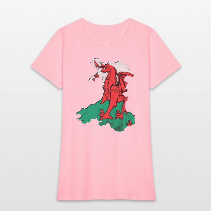 Wales Flag in Wales Map