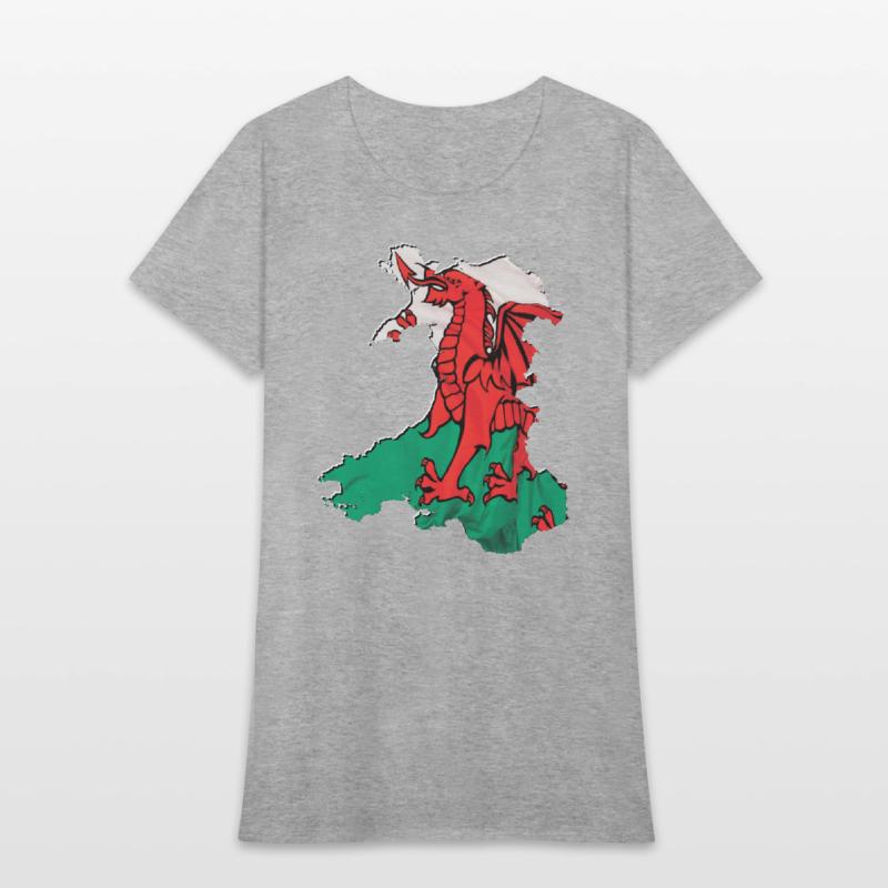 Wales Flag in Wales Map