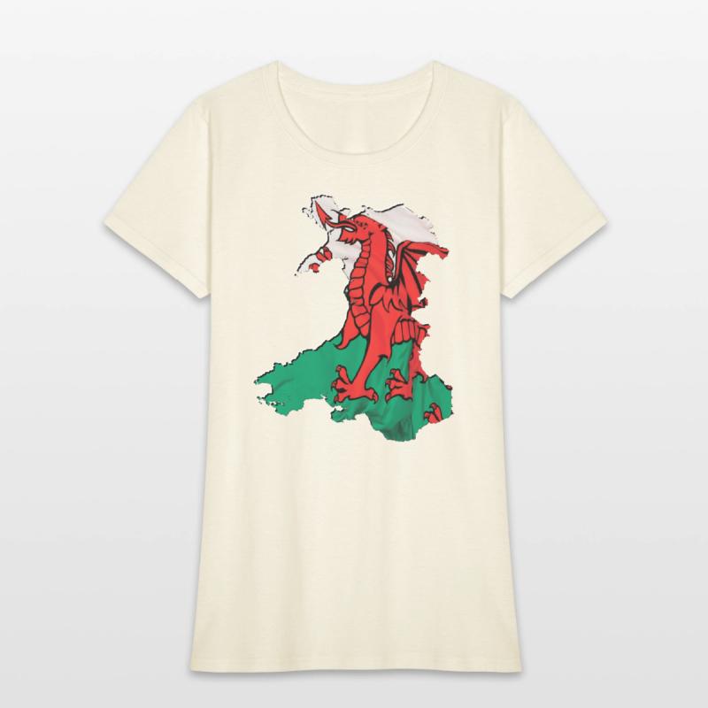 Wales Flag in Wales Map