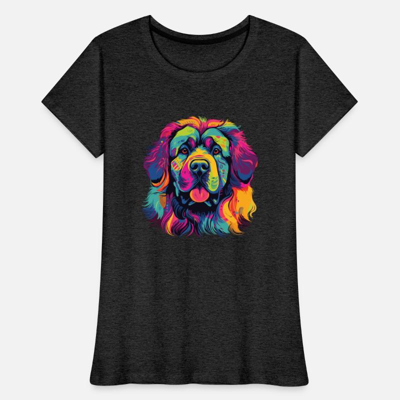 Watercolor Colorful Tibetan Mastiff