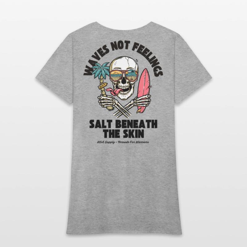 Waves Not Feelings | Surf Skull Beach Chaos Design