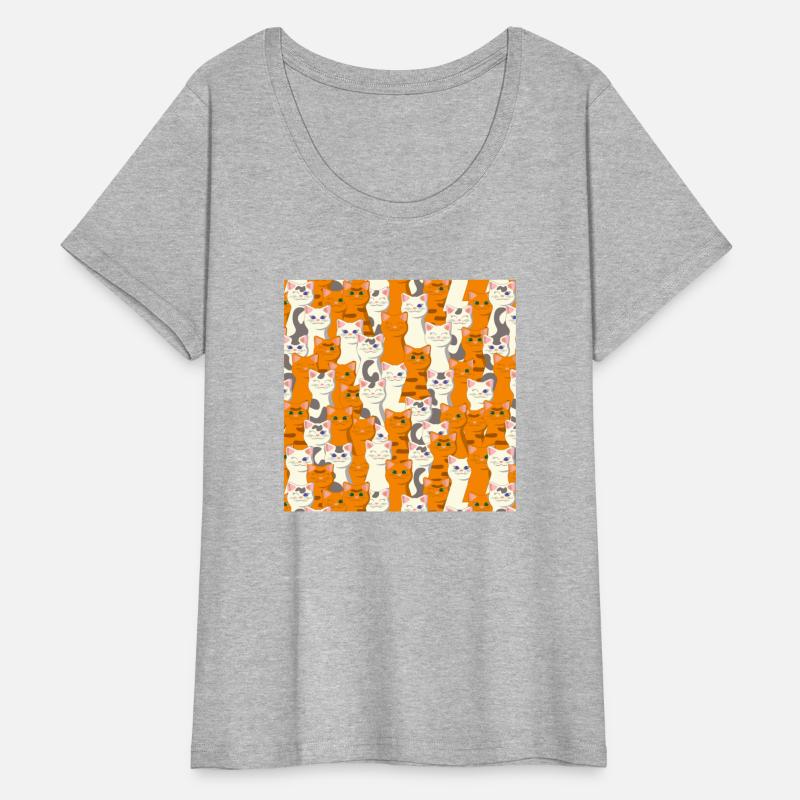 White and ginger cats pattern animal print