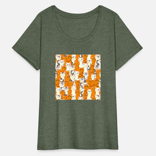 White and ginger cats pattern animal print