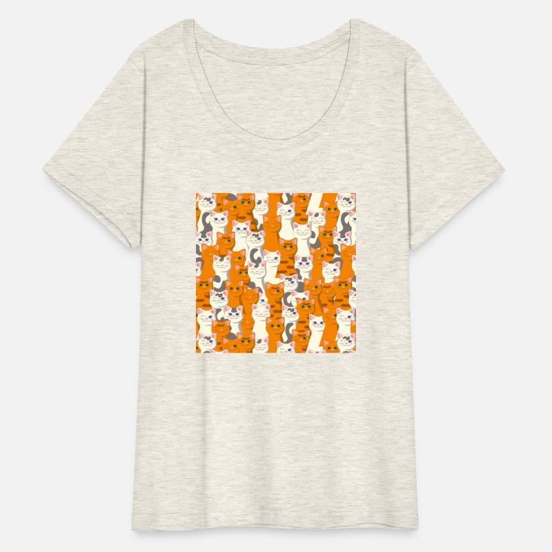 White and ginger cats pattern animal print