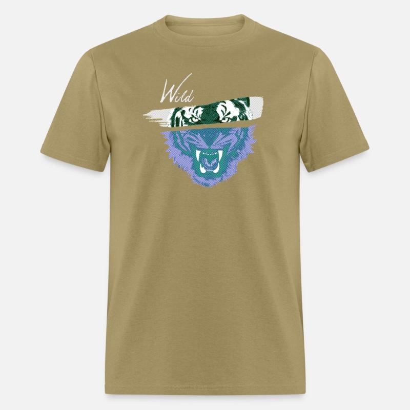 Wild beast brush strokes and tiger head