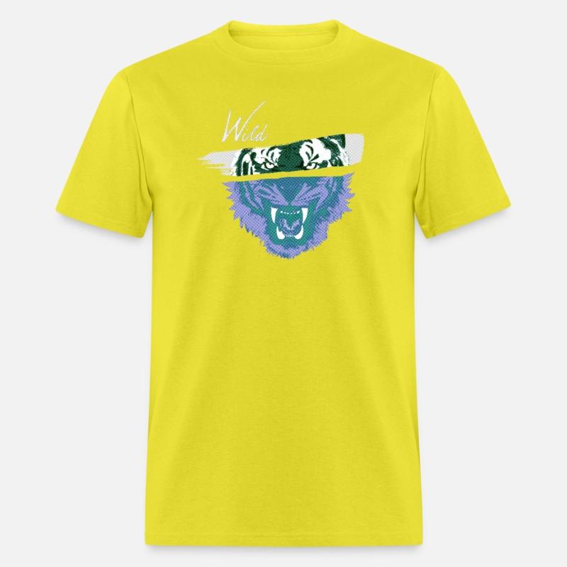 Wild beast brush strokes and tiger head