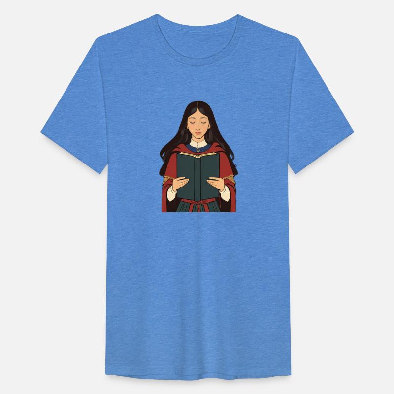 Young Studious Woman in Robes Reading aBook