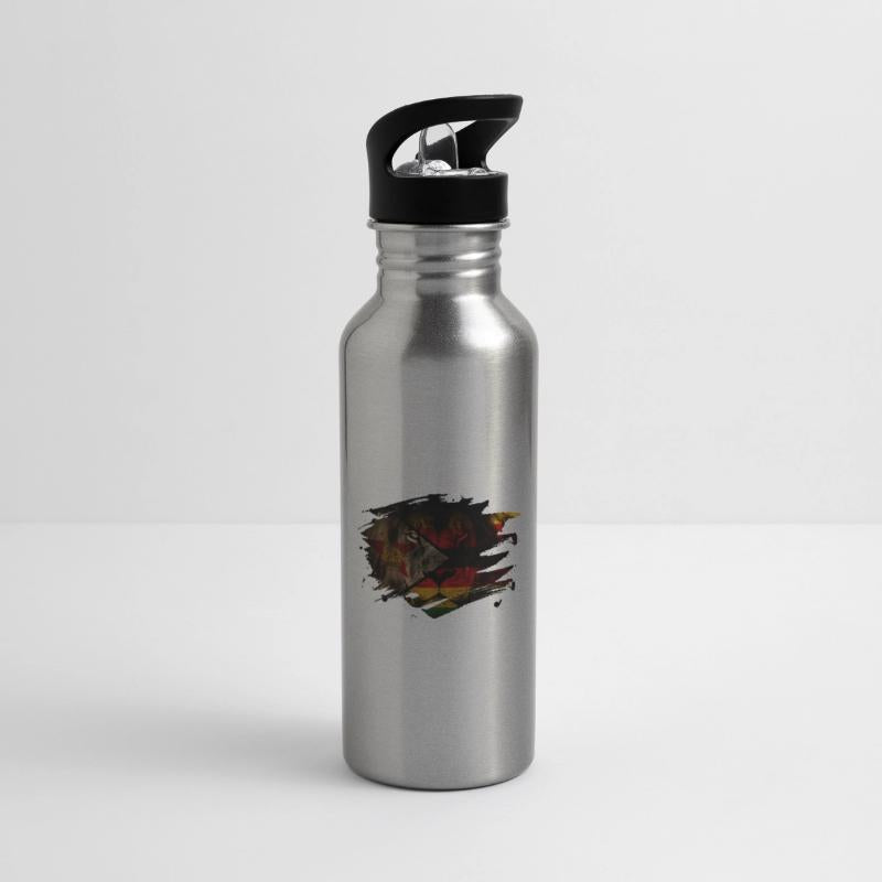 Zimbabwe Lion Flag Paint Splatter